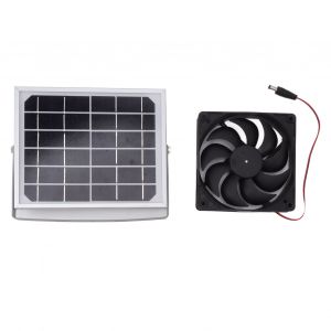 Hjlian Kit De Ventilateur Alimente Par Panneau Solaire 10 W En Silicium Monocristallin Et Ventilateur D'extraction Pour Poulailler Et Animalerie 12 V - Neuf