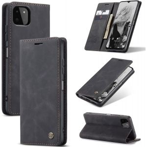 Mdy-Coque Pour Samsung Galaxy A22 5g Pochette, Etui Protection Housse Premium En Cuir Pu,Etui À Rabat Pochette De Portefeuille Étui Pour Samsung A22 5g Case, Noir - Neuf