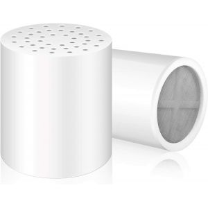Lot de 2 filtres de pommeau de douche,cartouche de rechange pour filtre de douche à 20 étapes,filtre adoucisseur d'eau pour eau dure - Neuf
