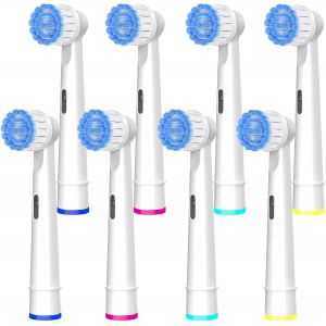 Pro Sensitive Gum Care Lot De 8 Têtes De Brosse À Dents De Rechange Compatibles Avec Les Brosses À Dents Électriques Oral-B Haute Densité À Poils Extra Doux Blanc[Z549] - Neuf