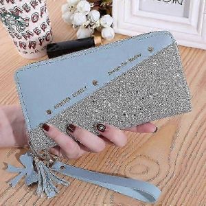 Les Femmes Porte-Monnaie Sac D'Embrayage Paillettes &Eacute;pissage En Cuir Pu Fermeture &Agrave; Glissi&egrave;re De La Carte Titulaire T&eacute;l&eacute;phone Portable Mini - Neuf