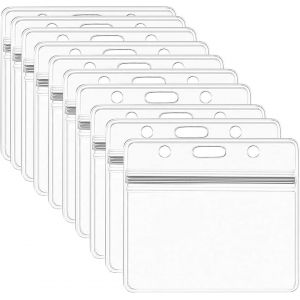 Lot De Porte-Badges Horizontaux En Plastique Transparent &Eacute;pais Pour Badge, Porte-Nom, Porte-Cartes (50) - Neuf