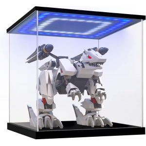 Sansh-Vitrine Pour Collection, Boite Acrylique, Vitrine Figurine Transparent, Vitrine Acrylique En Verre Pour Collection, Figurine, Voitures Miniatures | Avec Éclairage Led (10x10x10 Cm) - Neuf