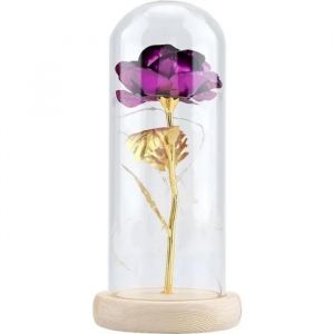 DBA Fleur de rose avec lumière LED violet en tant que symbole de l¿amour -SEV - Neuf