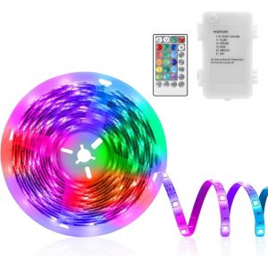 Bande Led 5 M - 150 Led Rvb 5050 - Autocollant - 16 Couleurs Changeantes - Avec T&eacute;l&eacute;commande - Pour La Maison, La Chambre &Agrave; Coucher, La D&eacute;coration De F&ecirc;te - Neuf