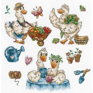 Kit Point De Croix Compt&eacute; Andriana "&Eacute;chantillon. Oie Estivale" 20x20.5 Cm - Neuf