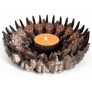 Kalanka-Photophore Gothique - Anneau Dragon Mystique Avec N?ud Celtique - Pour Bougies Chauffe-Plat Jusqu'à 5 Cm - Décoration D'ambiance En Polyrésine - Design Fantastique Et Médiéval - 13,5 Cm De - Neuf