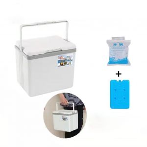 Glaciere Isotherme Portable En Polyethylene Pour Voiture, 10 L, Blanche, Avec 5 Blocs De Glace Et 1 Plaque De Glace - Neuf
