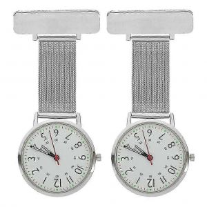 Lot De 2 Montres D'infirmière À Clip, Montre De Poche, Épingle À Revers, Montre Gousset D'infirmière, Broche À Suspendre - Neuf
