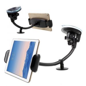 Support De Tablette Rotatif A Col De Cygne Et Ventouse Pour Voiture, Compatible Avec Ipad Air 2, Etc., Tablettes De 7 A 15 Pouces - Neuf