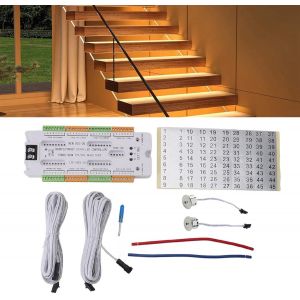 Subzonal-Intelligent Human Sensing Stair Light Set, Led Capteur De Mouvement Bande Lumineuse Escalier, Contr&ocirc;leur De Lumi&egrave;re D'escalier &Agrave; Led Bande Lumineuse Flexible Pour Escalier Leds En Abs - Neuf
