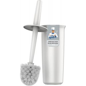 KALANKA-Brosse WC Balayette WC avec Support pour Salle de Bain, Blanc, Lot de 1 - Neuf