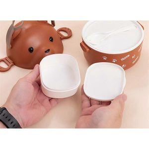 Boîte à Bento Empilable Boîte à Bento Portable Étanche Blanc - Neuf