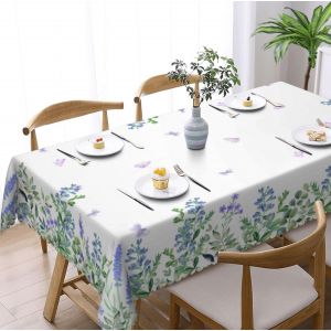 Sjzg-Nappe Lavable, Rectangulaire, 110 X 140 Cm, Motif Floral, Anti-Taches, Facile D'entretien, Imperm&eacute;able, Pour Cuisine, Table &Agrave; Manger, Table Basse, F&ecirc;te, Jardin - Neuf