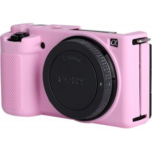 ZVE10 Silicone Protective Case Compatible with Sony ZVE10/ZV-E10 Camera-Lightweight Soft Rubber Easy Carry Case-Pink - Neuf