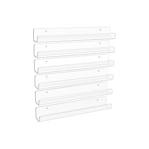 Lot De 6 &Eacute;tag&egrave;res Murales Flottantes En Acrylique Pour Livres, Photos Et D&eacute;coration - Neuf