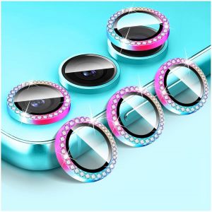 Protecteur D'objectif D'appareil Photo Diamant pour Samsung Galaxy A15, Protecteur de Couvercle de Cam&iquest;&iquest;ra en Verre Tremp&iquest;&iquest;, Anneau M&iquest;&iquest;tallique en Aluminium Individuel Bling - Neuf