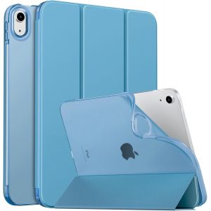 Case For Ipad (A16) 11th Gen 11 Inch 2025, Ipad 10th Gen 10.9 Inch 2022, Case With Soft Tpu Back Cover Flip With Semi-Transparent Stand Auto Wake/Sleep Protector, Misty Blue - Neuf
