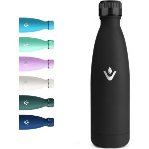 Kalanka-Gourde Isotherme, 500ml, Sans Bpa, Gourde Inox Enfant, 24h Froid & 12h Chaud, Thermos Isotherme, R&eacute;utilisable, Bouteille D'eau, Pour Randonn&eacute;e, Sport, Fitness, Gym, Noir - Neuf