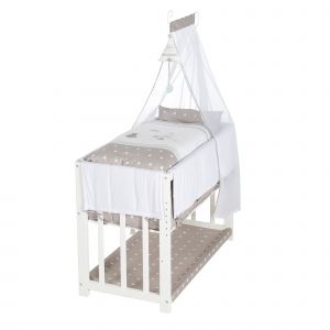 Berceau Cododo Complet Roba - Indibear - Blanc - Hauteur R&eacute;glable - Matelas Inclus - Evolutif - Neuf