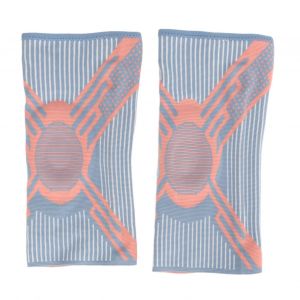 1 paire de genouilleres epaisses en maille respirante et silicone, manchon de compression pour le sport, rose, bleu, taille S - Neuf