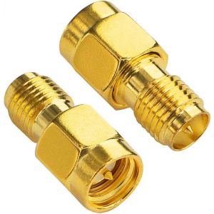 Adaptateur Coaxial Rp-Sma Femelle Vers Sma Mâle-Connecteur Antenne Wifi,Rf & Fpv Drone-Cuivre Pur Plaqué Or 50¿ (Lot De 2)-Marque Générale - Neuf