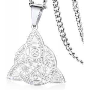 Kal-Collier Avec Pendentif Noeud De Sorci&egrave;re Triple D&eacute;esse Triquetra Celtique Collier Triquetra Chr&eacute;tien Noeud Trinit&eacute; Collier Irlandais Sorci&egrave;re Wiccan Pa&iuml;enne - Neuf