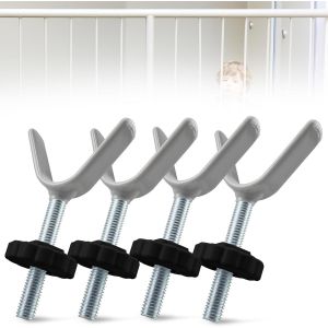 Yemaesre-Lot De 4 Broches En Y Pour Barrière D'escalier, Vis À Pression, Sans Perçage, Broche En Y, Vis De Pression M10, Pour Grille D'escalier, Barrière Pour Chien, Barrière De Porte, Bébé - Neuf