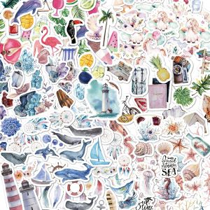 240 Pi&egrave;ces Esth&eacute;tique Marine Stickers Accessoires,Sp&eacute;cialement Form&eacute; Plage De Vacances Pet Transparent Autocollants D&eacute;coratifs Pour Scrapbook,Bricolage,Ordinateurs Portables Accessoires - Neuf