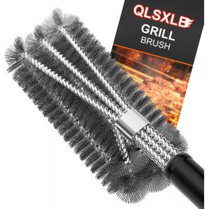 KAL-Brosse Nettoyage Barbecue, Brosse Barbecue En Acier Inoxydable À Fil Sûr, Poignée Extra Longue, Nettoyage À 360°Grill Brush Accessoires De Barbecue Pour Tous Les Grils Extérieur - Neuf