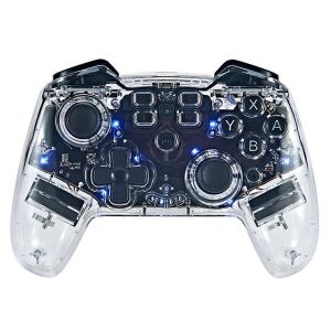 Pour Manette De Jeu Bluetooth Sans Fil Switch Pro Avec Poign&eacute;e Transparente De Vibration D'&eacute;veil - Neuf