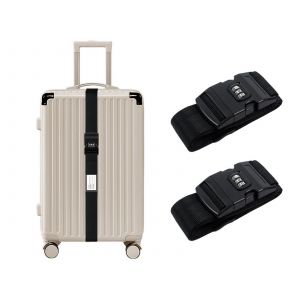 Sangle &agrave; bagages avec cadenas &agrave; combinaison pour valises de 20 &agrave; 34 pouces, noire - Neuf