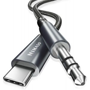 KALANKA-C&acirc;ble Auxiliaire Audio USB C vers 3,5 mm M&acirc;le C&acirc;ble aux C&acirc;ble Type C 3,5mm St&eacute;r&eacute;o Adaptateur Audio Voiture pour Samsung S21/S21 Ultra/S20/S20 Ultra/Note 10,Huawei P40/P30 Pro,Xiaomi 10 Pro/9/ - Neuf
