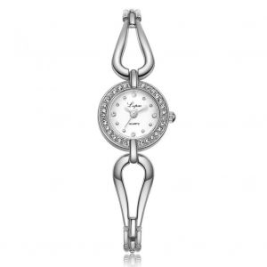 Lvpai Femmes Mode Simple Quartz Analogique Montre Cadran Rond Montre-Bracelet (Argent + Blanc) - Neuf
