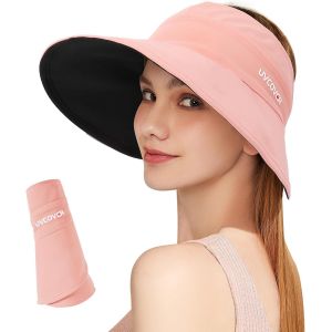 Kalanka-Casquettes Visières Femme, Chapeau À Large Bord Pour Femme Réversible, Respirant Anti-Uv Casquettes Visières, Femmes Casquette Visière Pour Golf Tennis Running Cyclisme - Neuf
