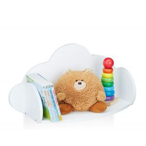 Etagère Nuage, Suspendue Chambre D¿Enfants, Mdf,Décoration, Bibliothèque Murale,Hlp31,5x60x21cm,Blanc, 31,5 X 60 X 21 Cm - Neuf