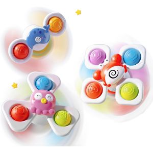 Lot De 3 Jouet Ventouse Bebe, Jouet Bain Bebe, Jeux Sensoriel Bebe. Crabes - Neuf