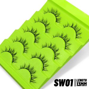 Cils Oeil De Chat 5/6 Paires Cils Bande Claire Aspect Naturel 6d Cils Vaporeux Faux Cils Extension De Cils--5pairs-Sw01 - Neuf