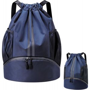 Sac à dos à cordon, grand sac de natation, sac de sport étanche avec compartiment à chaussures, sac de sport Oxford unisexe pour voyage, week-end, yoga, plage, 47 x 15 x 32 cm - Neuf