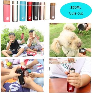 Mini Bouteille D'eau En Acier Inoxydable De 150 Ml, Petite Bouteille Isotherme Pour Caf&eacute;, Voyage (Noir Mat) - Neuf