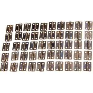 Lot de 60 mini charni&egrave;res pliantes Bronze antique avec 240 vis de rechange en laiton 16 x 13 mm - Neuf