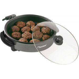 Subzonal-Po&ecirc;le &Eacute;lectrique De F&ecirc;te Xl, Grande Po&ecirc;le Multifonction &Oslash;32cm Avec Couvercle En Verre, Rev&ecirc;tement Antiadh&eacute;sif, 1500 Watts, Ahp1500z, Couleur: Noir - Neuf