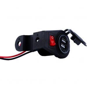 Chargeur double USB etanche a LED pour voiture et moto - Neuf