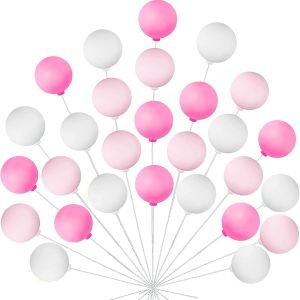 30 PièCes Mini Topper De GâTeau De Ballon Balle GâTeau Topper Cupcakes Toppers Balle GâTeau De Boule En Mousse Boules DéCoration De GâTeau De Mariage De FêTe D'Anniversaire D'Anniversaire (B) - Neuf