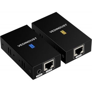 Hdmi Extender 1080P 60M 196Ft Extendeur Ethernet En Rj45 Transmission Sur Cat5E 6 7 &Eacute;metteur Et R&eacute;cepteur Pour Full Hd 3D Soutien Sans Perte Pour Lecteur Ps4 Ps5 Sky Xbox Hdtv - Neuf