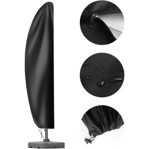 Housse De Protection Pour Parasol De Jardin 2m &Agrave; 4m, Robuste Tissu Oxford 420d Anti-Uv, Anti-Vent, &Eacute;tanche, Pe Parasol Couverture De Parasol &Oslash; 200 Cm &Oslash; 300cm &Oslash;400 Cm (265 X 40 X 70 Cm) - Neuf