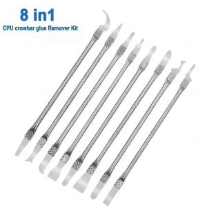 8pcs Kit d'outils de r&eacute;paration de t&eacute;l&eacute;phone en m&eacute;tal Spudger D&eacute;monter Pied-de-biche pour l'inlevier de processeur Pour les outils de d&eacute;montage de puce de r&eacute;paration BGA - Neuf