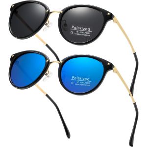 Lunettes de soleil Polarisées UV400 Monture métallique Style Tendance Pour Femme et Homme Forme Ovale Élégante - Neuf