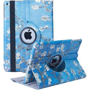 Étui Rotatif Pour Ipad 9,7"" 6ème Génération,5ème Génération/Ipad Air 2/Ipad Air-Support Rotatif À 360 Degrés Housse De Protection Avec Mise En Veille Automatique (Apricot Blossom) - Neuf