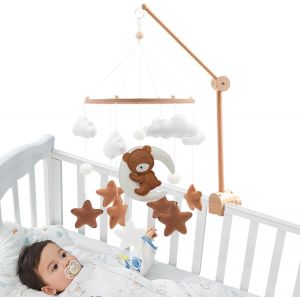 Yemaesre-Mobile Bébé Bois, Mobile Lit Bébé, Bois Berceau Bébé Jouet, Lit Bébé Mobile, Carillon Éolien Bébé, Chambre De Bébé Cloche De Lit, Bébé Carillons Éoliens, Bébé Mobile, Cadeau Pour Bébé Fille - Neuf